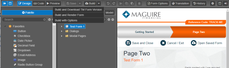 Maestro editor build functionality